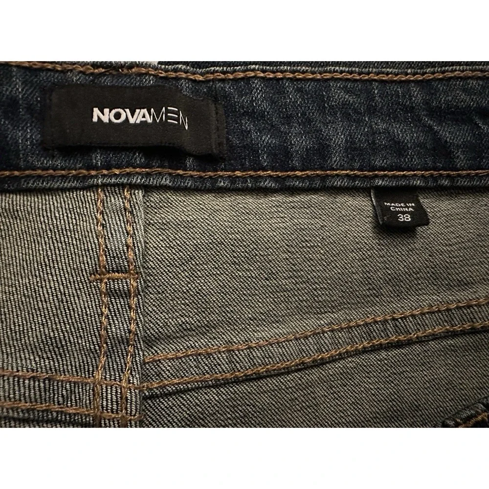 ✨‎ Nova Men Dark Wash Straight Leg Denim Jeans Classic Casual Size 38 ✨